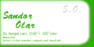 sandor olar business card